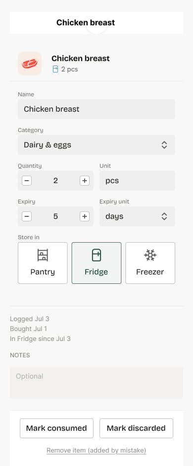 Final home screen design